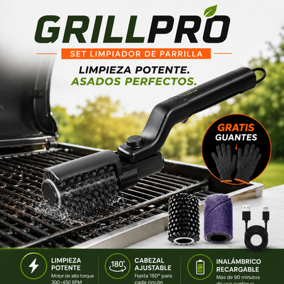 GRILLPRO™ — Set Limpiador Eléctrico para Parrilla | GRATIS GUANTES