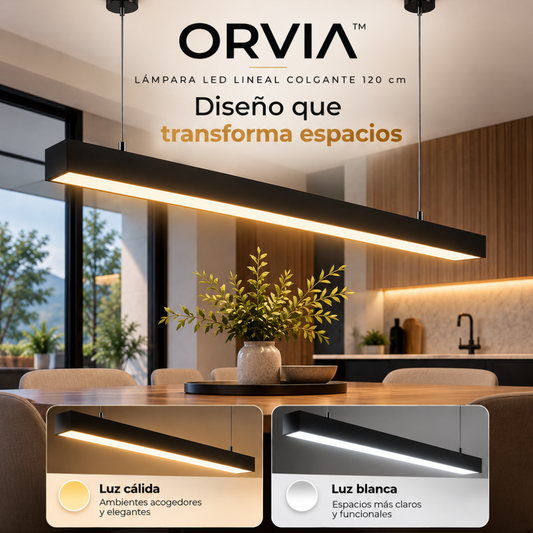 ORVIA™ — Lámpara LED Lineal Colgante de 120 cm
