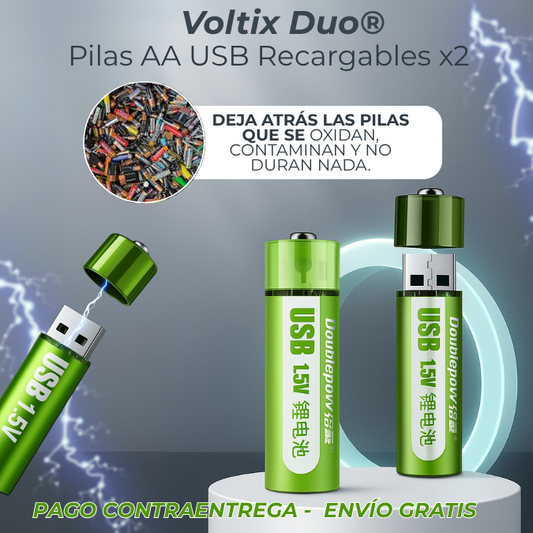 Voltix Duo® Pilas AA USB Recargables X2
