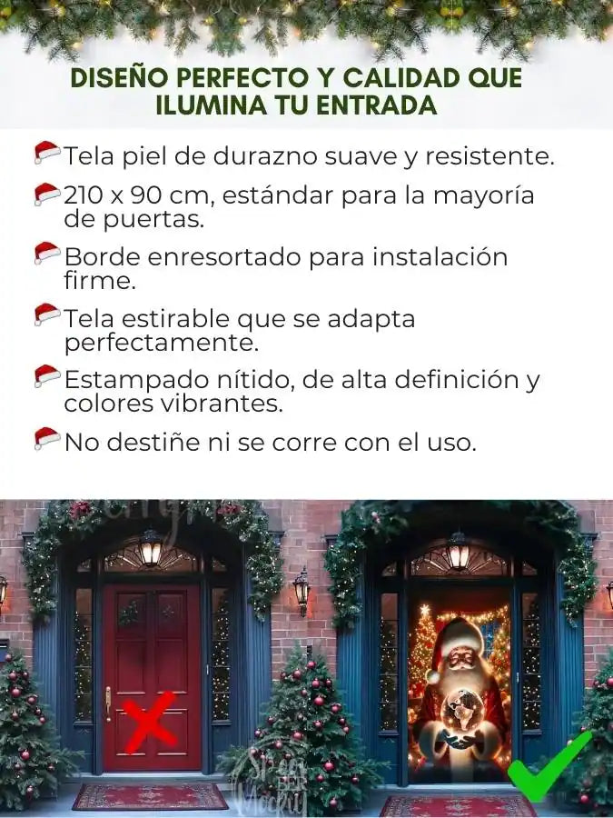 Funda navideña puerta diseño Papá Noel
