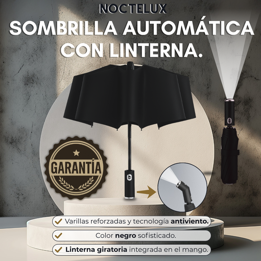 NOCTELUX™ – Sombrilla Automática con Linterna